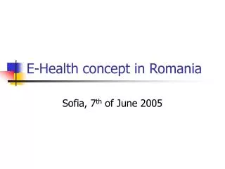 e health concept in romania