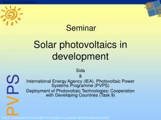 Solar photovoltaics in development