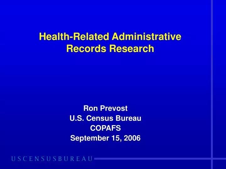 ron prevost u s census bureau copafs september 15 2006