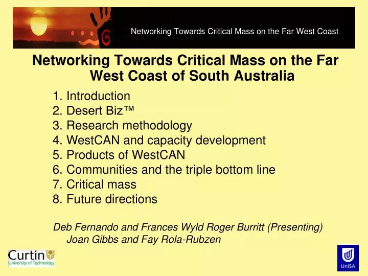 networking towards critical mass on the far west coast