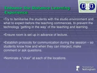 Enhance the Distance Learning Experience