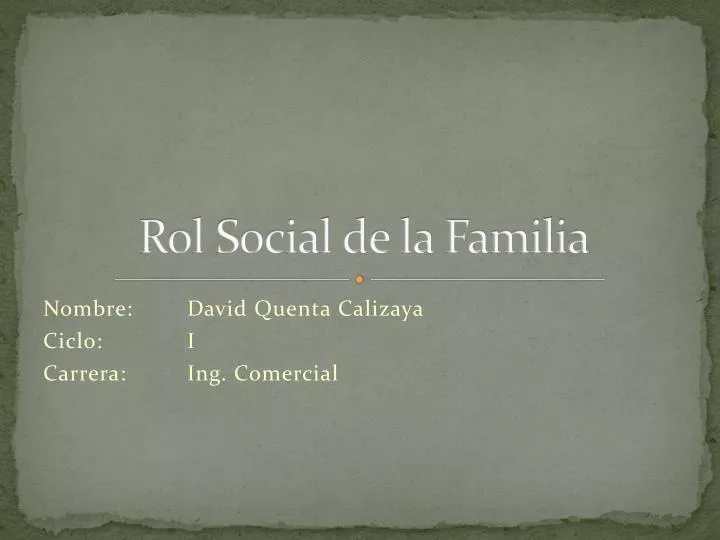 rol social de la familia