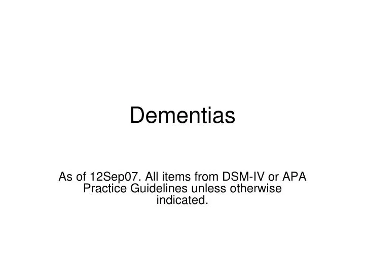dementias