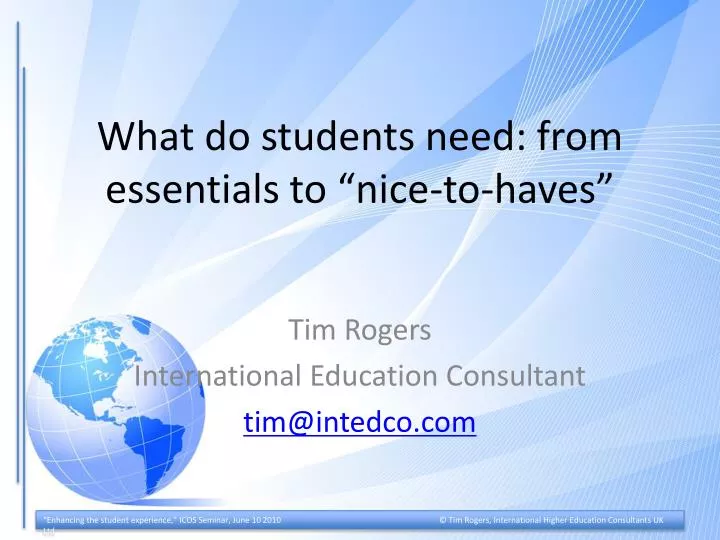what do students need from essentials to nice to haves
