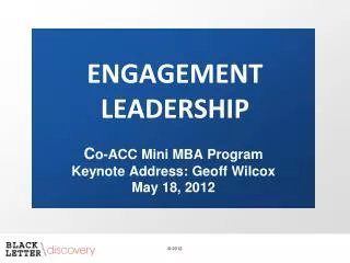 ENGAGEMENT LEADERSHIP