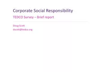 Corporate Social Responsibility