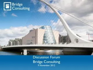 Discussion Forum Bridge Consulting 9 November 2012