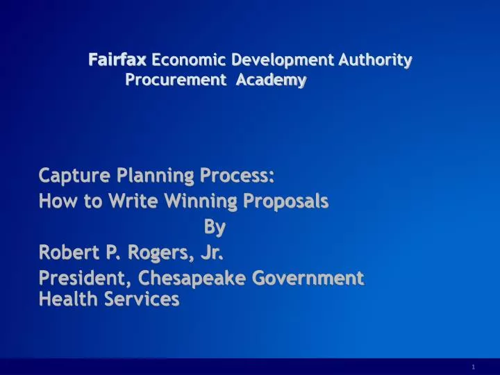 fairfax economic development authority procurement academy