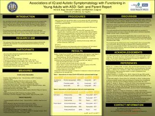 Associations of IQ and Autistic Symptomatology with Functioning in