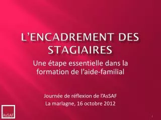 l encadrement des stagiaires