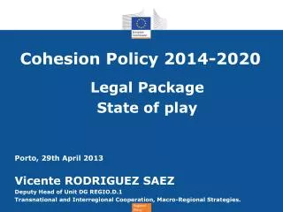 Cohesion Policy 2014-2020