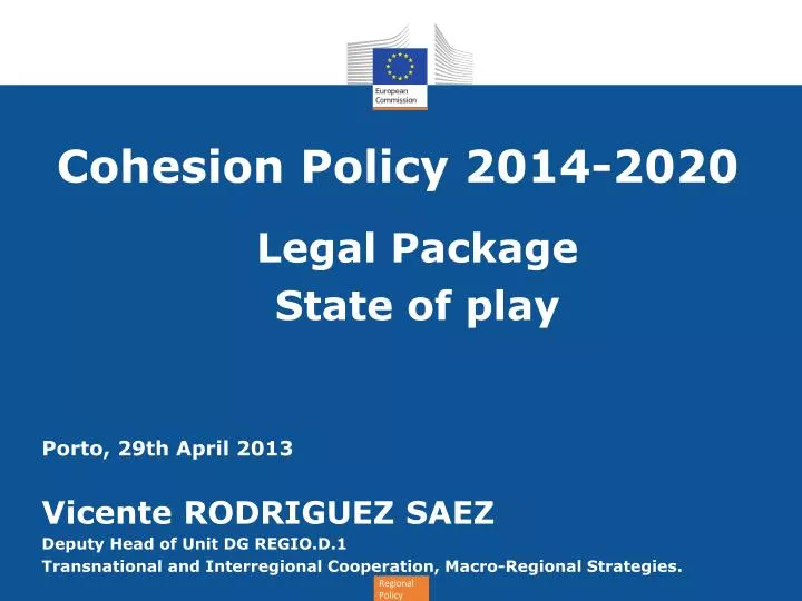 cohesion policy 2014 2020