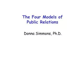 The Four Models of Public Relations