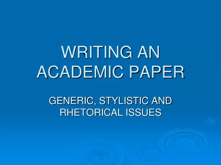 writing an academic paper