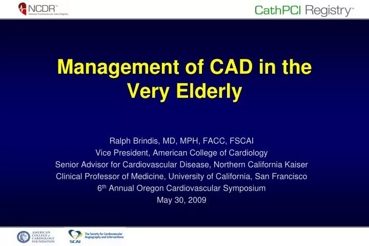 management of cad in the very elderly