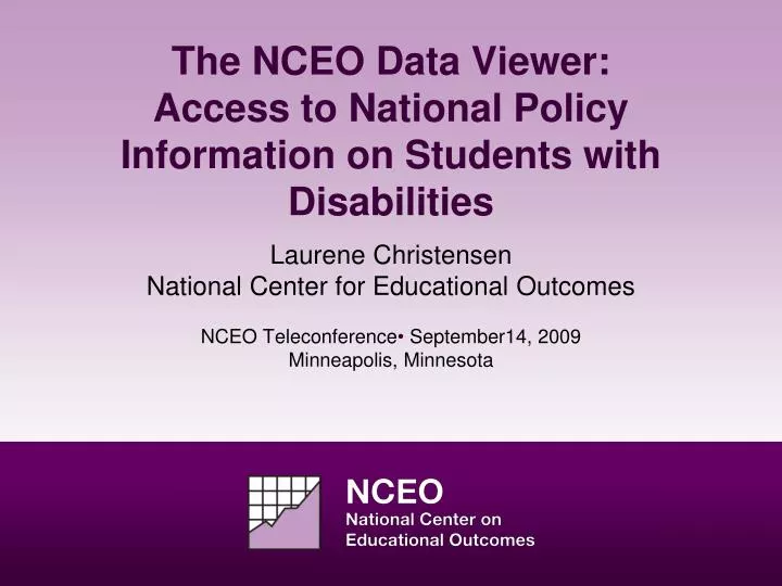 the nceo data viewer access to national policy information on students with disabilities