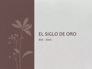 el siglo de oro