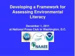 Developing a Framework for Assessing Environmental Literacy - slide 1