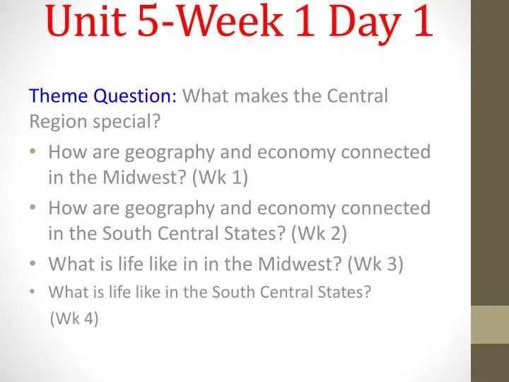 unit 5 week 1 day 1