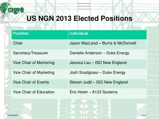 US NGN 2013 Elected Positions