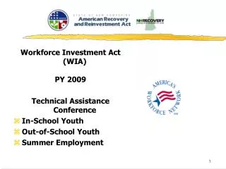 Workforce Investment Act (WIA) PY 2009 Technical Assistance Conference In-School Youth