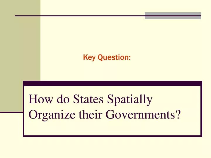 how do states spatially organize their governments