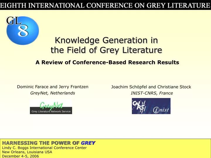 knowledge generation in the field of grey literature