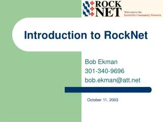 Introduction to RockNet