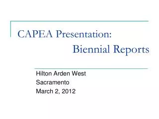 CAPEA Presentation: