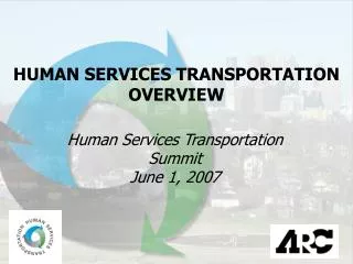 Human Services Transportation Summit June 1, 2007