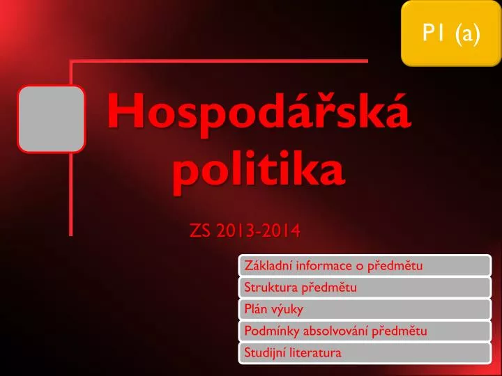 hospod sk politika