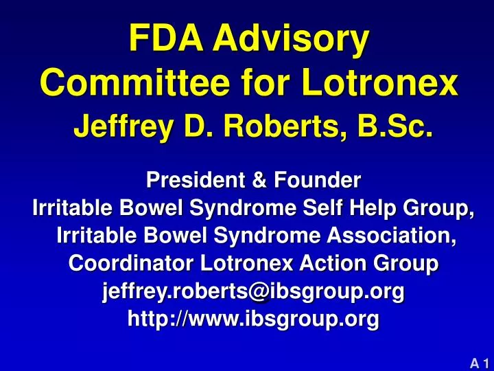 fda advisory committee for lotronex