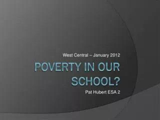 Poverty in our school?
