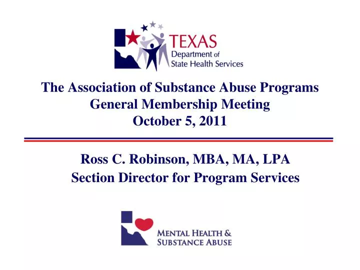 the association of substance abuse programs general membership meeting october 5 2011