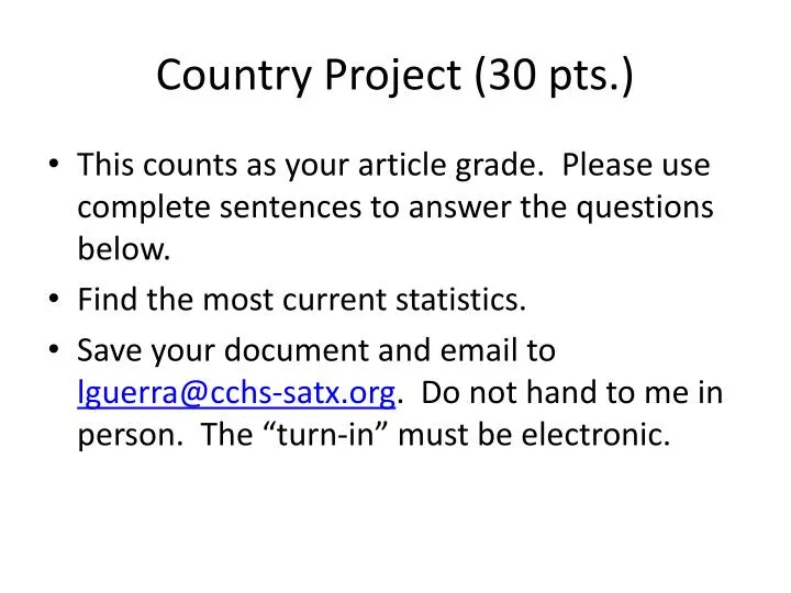 country project 30 pts