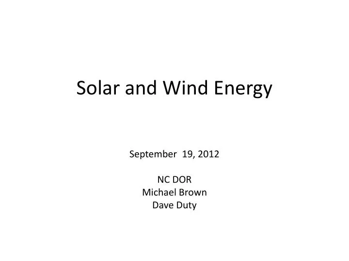solar and wind energy