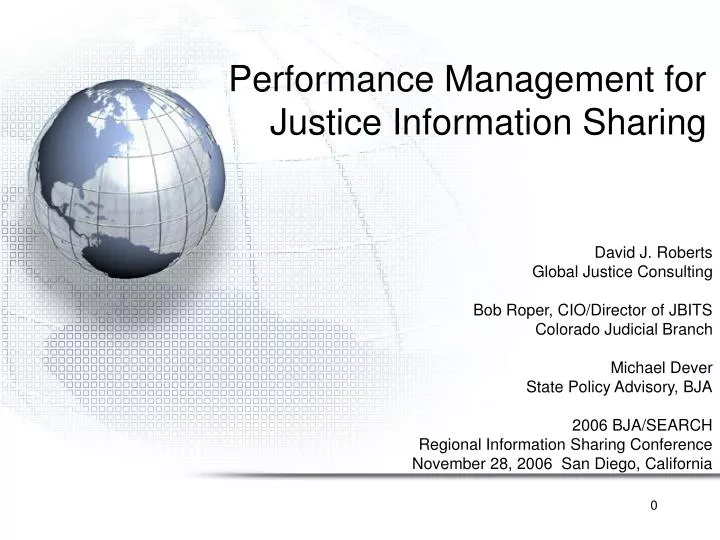 performance management for justice information sharing