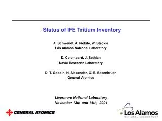 Status of IFE Tritium Inventory