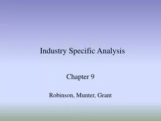 Industry Specific Analysis