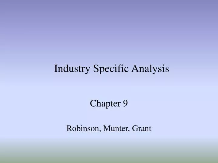 industry specific analysis