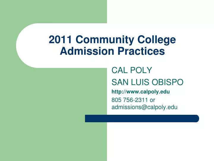 2011 community college admission practices