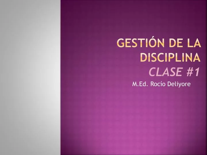 gesti n de la disciplina clase 1