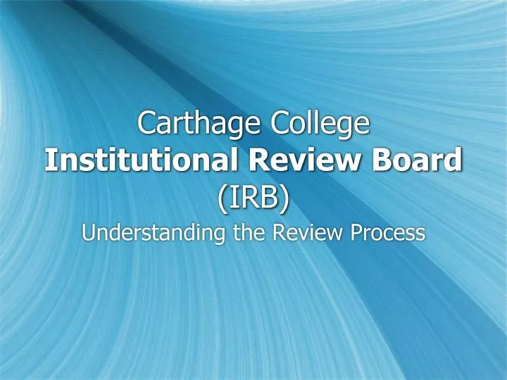 carthage college institutional review board irb