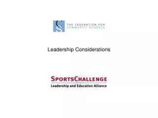 Leadership Considerations