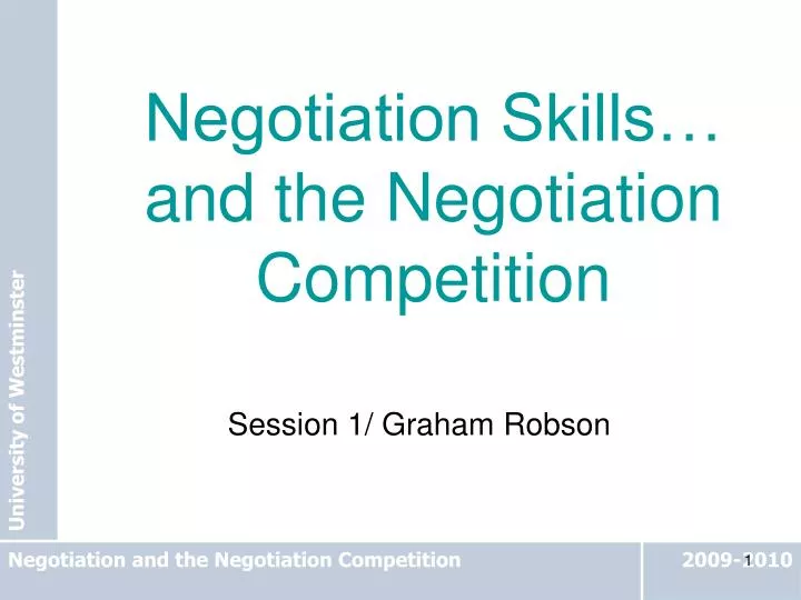 negotiation skills and the negotiation competition