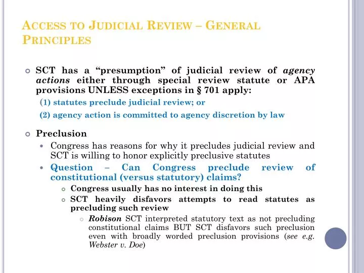 access to judicial review general principles