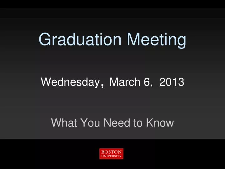 graduation meeting wednesday march 6 2013