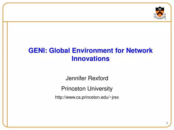geni global environment for network innovations