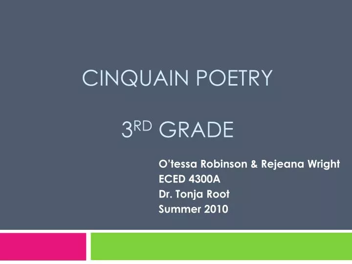 cinquain poetry 3 rd grade