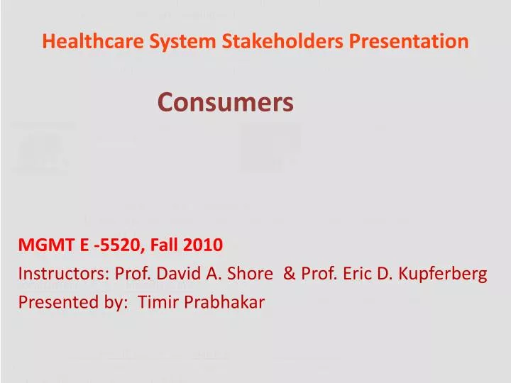 healthcare system stakeholders presentation